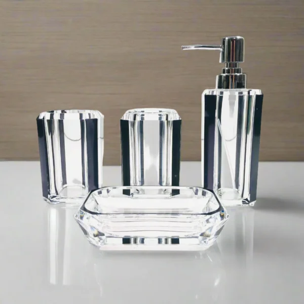 Transparent Black Border Bath Set - Image 2